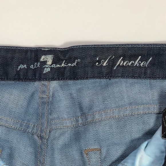 7 For All Mankind A Pocket Dark Rhinestones Jeans - Picture 3 of 7